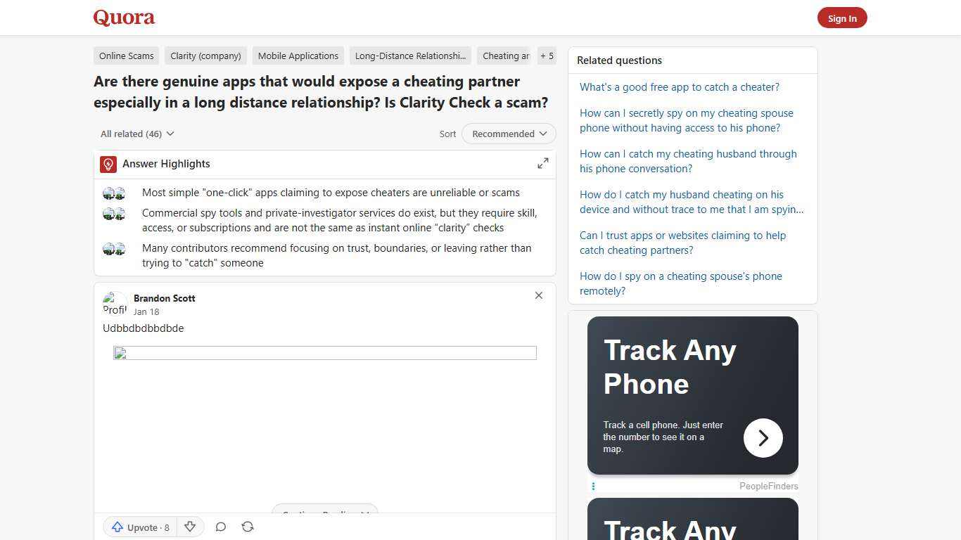 Are there genuine apps that would expose a cheating partner especially in a long distance relationship? Is Clarity Check a scam? - Quora